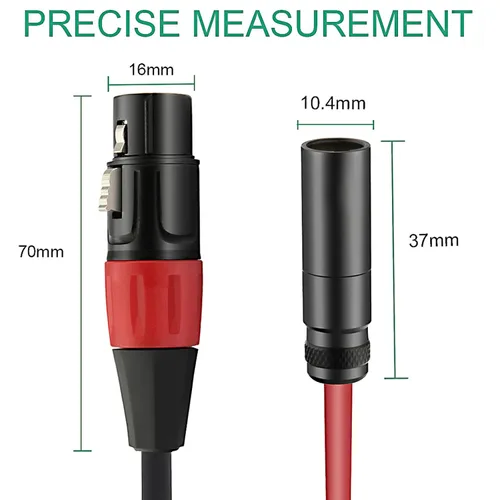 Miniatura 6 de Cable de audio para micrófono Mini XLR macho a XLR hembra para Blackmagic Pocket 4K Cámara Video Assist 4K - 1 pie