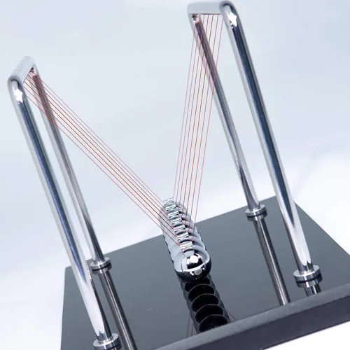 Miniatura 6 de CERROPI Bolas de equilibrio Newton Cradle, péndulo Newton con 7 bolas, bola clásica de Newton, artilugio de ciencia física Juguetes y accesorios