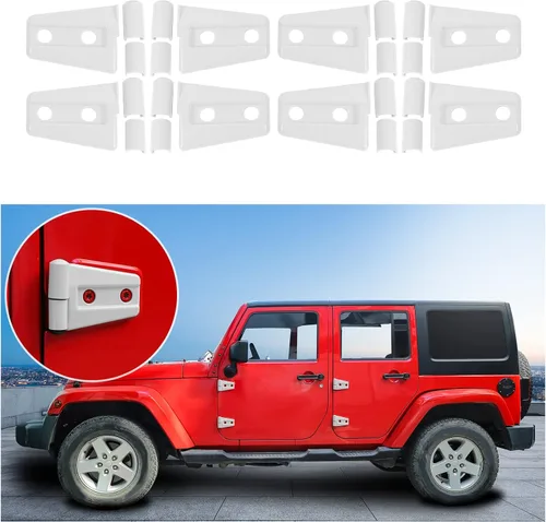 Miniatura 13 de CheroCar Cubiertas de bisagra de puerta para Jeep JK, protector para Jeep Wranlger Unlimited Rubicon Sahara accesorios deportivos 2007-2018 JK JKU 8