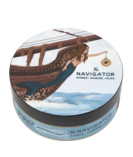 Zingari Man - Jabón de afeitar The Navigator - Accesorios de aseo suave para hombres - Crema súper fuerte sin golpes y loción apretada para la piel