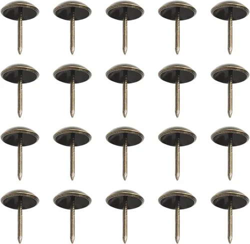 Miniatura 4 de 20 tachuelas redondas para tapicería de 0.748 in de diámetro de la cabeza, hierro galvanizado, estilo vintage, metal de 0.906 in/0.91 pulgadas