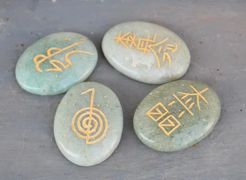 Miniatura 3 de Jet Usui - Juego de curación de reiki, piedras preciosas de meditación para equilibrar chakras, espiritual, energizado positivo (aventurina verde)
