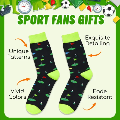 Miniatura 3 de HAPPYPOP Calcetines novedosos para hombre, calcetines de bolos de golf con bandera estadounidense, doctor, enfermera, optometría, música, regalos