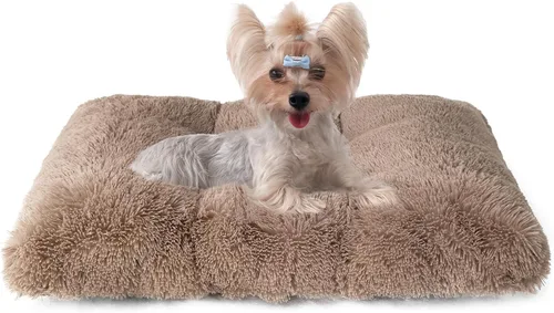 Miniatura 35 de EHEYCIGA Cama Esponjosa para Jaula de Perros Grandes, Almohadilla de Jaula de Piel Sintética Afelpada, Cama Calmante Anti-Ansiedad para Perros Negro