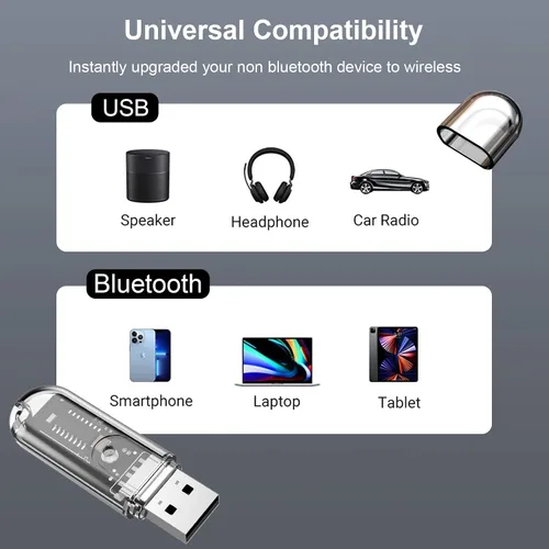 Miniatura 4 de Kit de coche USB a Bluetooth - Adaptador de audio inalámbrico para estéreo del hogar y del automóvil, soporta conversaciones manos libres