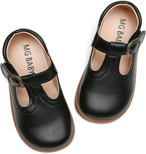 Peyarlie Zapatos de vestir para niña pequeña, zapatos planos de bailarina, zapatos de fiesta, escuela, con lazo, zapatos de princesa para boda