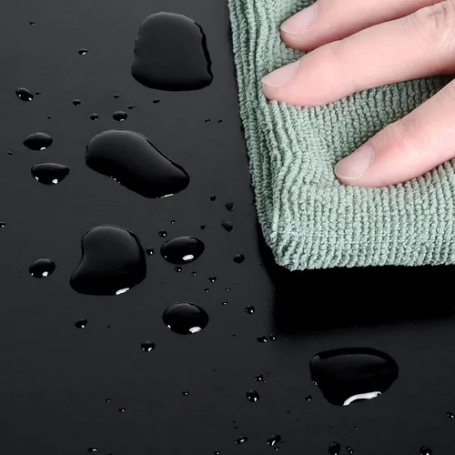Miniatura 9 de Yaheetech Mesa de centro negra de madera de 2 niveles con estante de almacenamiento para sala de estar, mesa de cóctel con diseño en X, muebles
