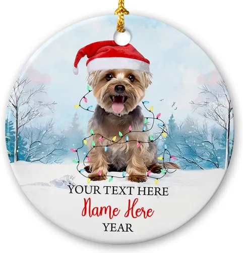 Miniatura 25 de Adorno de cerámica de Alaska Malamute de Feliz Navidad, decoración personalizada de Papá Noel, perro de Alaska Malamute nombre de perro, decoración