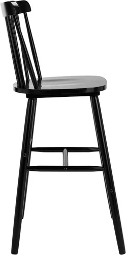 Miniatura 8 de SAFAVIEH Muebles - Juego de 2 taburetes de bar Galena - Negro - Madera maciza - Diseño moderno de línea limpia - Ideal para cocina, zona de bar