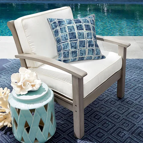 Miniatura 526 de Juego de 2 almohadas para exteriores de 16 x 16 pulgadas, repelentes al agua con interiores, para muebles de patio, hogar, jardín, geometría bohemia