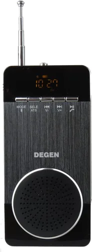 DEGEN DE660 - Altavoz Bluetooth portátil 3 en 1, reproductor MP3 USB/Micro SD Plug-n-Play y radio FM con mensaje de voz, color gris