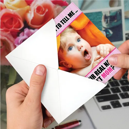 Miniatura 6 de NobleWorks - Divertida tarjeta del día de la madre con sobre - Saludos amorosos y humorísticos para mamá - Nombre real Isn't Mom 0207
