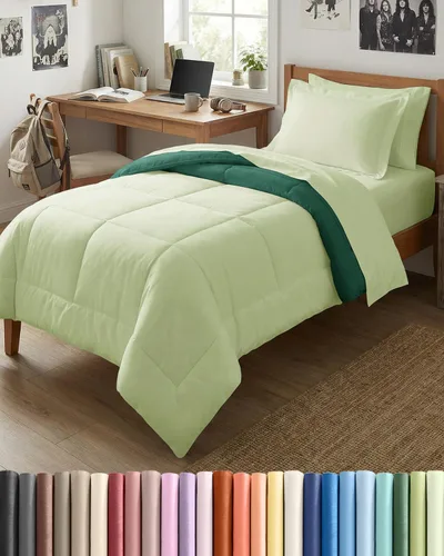 Miniatura 41 de Juego de edredón individual – Juego de ropa de cama en una bolsa de 5 piezas tamaño Queen – Edredón alternativo al plumón, sábana encimera, sábana
