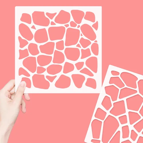 Miniatura 3 de Plantillas de piedra para pintar sobre madera, plantillas de suelo para pintar pisos, azulejos, plantilla de plástico reutilizable para decoración