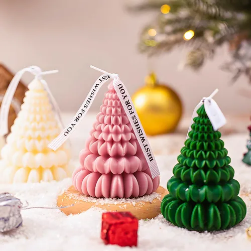 Miniatura 4 de Moldes de silicona para velas de árbol 3D, moldes de silicona para árbol de Navidad de origami para fundición de resina epoxi, vela de arcilla
