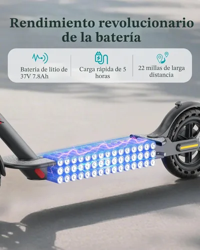 Miniatura 5 de Qlaway Electric Scooter for Adults, 350W/500W Motor, 16-22 Miles Range, 8.5"/10" Solid Tires, Dual Braking & Suspension, Folding Portable Commuting