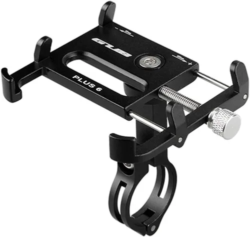 GUB Soporte de teléfono para bicicleta y motocicleta – Soporte de teléfono de aluminio para bicicleta con rotación de 360° soporte de teléfono Negro