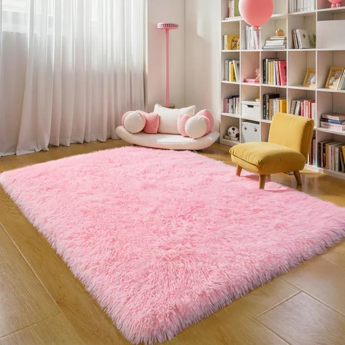 Miniatura 57 de KCHOWUA Alfombras Esponjosas y Peludas de Unicornio para Dormitorio de Niñas, 3x5 pies Lavable Antideslizante Alfombra de Área Shag Peluda para Sala