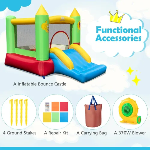 Miniatura 5 de Casa de rebote inflable BOUNTECH, castillo hinchable para niños para interiores y exteriores con área de salto resistente, tobogán, soplador
