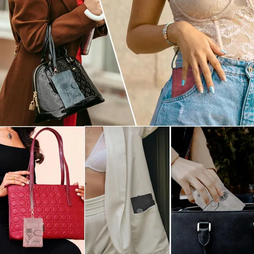 Miniatura 6 de Carteras de cuero personalizadas para mujer, con cremallera, monedero con correa para la muñeca, cartera pequeña para mujer con nombre de flor