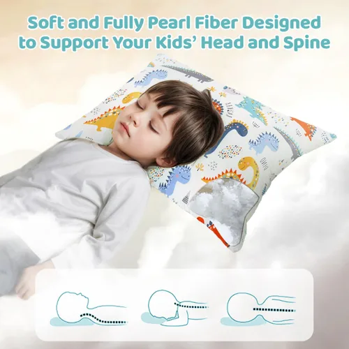 Miniatura 3 de Almohada orgánica con funda de almohada de dibujos animados - 16x22 Almohada para niños con funda de 100% algodón orgánico, almohada juvenil