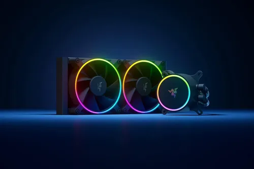 Miniatura 2 de Razer Hanbo Chroma RGB todo en uno enfriador líquido aRGB Tapa de bomba aRGB: diseño AIO - Ventiladores aRGB silenciosos y potentes - Soporte