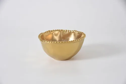 Miniatura 2 de Pampa Bay Tazón pequeño de porcelana (dorado)