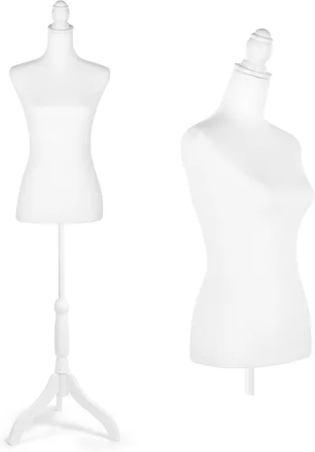 Miniatura 10 de HOMBOUR Cuerpo de maniquí femenino, torso de maniquí de costura, forma de vestido ajustable de 52 a 67 pulgadas de altura con soporte de trípode