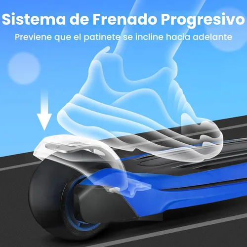 Miniatura 7 de TONBUX Patinete para niños de 3 a 12 años, patinete para niños pequeños con 4 alturas ajustables, patinete de 3 ruedas con luces, diseño de Azul