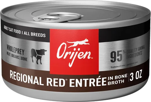 Miniatura 2 de ORIJEN Paté Premium Húmedo para Gatos en Caldo de Huesos, Entrée Roja Regional, Latas de 3 onzas (24 unidades)