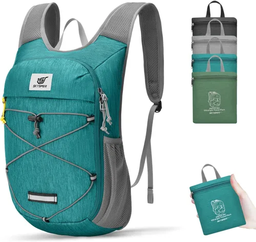 Miniatura 9 de SKYSPER Mochila de senderismo plegable - Mochilas de viaje transpirables pequeñas y ligeras de 10L/15L