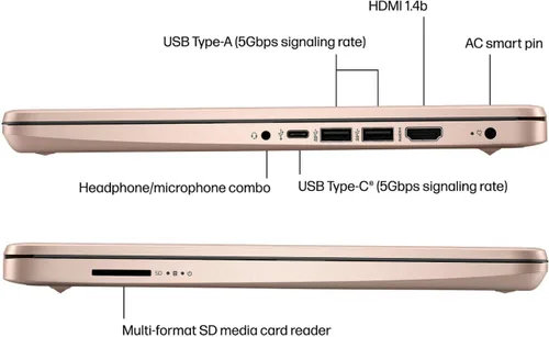 Miniatura 5 de HP Portátil con pantalla HD de 14 pulgadas (1366 x 768), Intel Celeron N4120, 1.1 GHz, memoria de 4 GB, eMMC de 128 GB, Windows 11 Home en modo S
