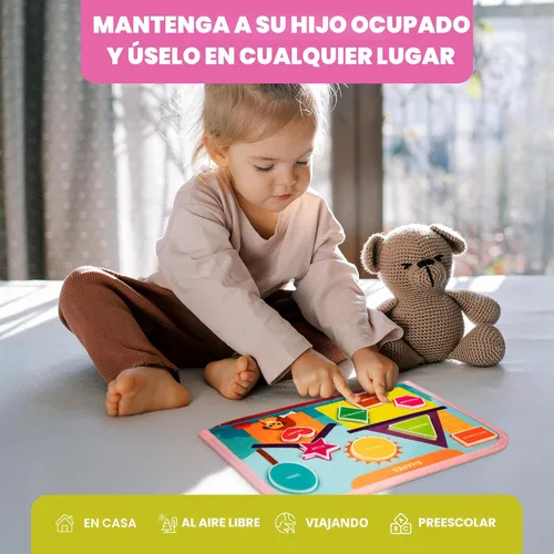 Miniatura 5 de Clever Fox Play Libro de actividades para niños pequeños de 1 a 3 años - Libro de mesa para bebés ocupados - Tablero de actividades de fieltro