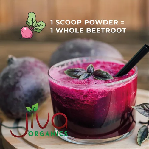Miniatura 4 de Tarro de polvo de remolacha orgánica de 8 onzas, puro y natural, sin OMG, vegano, para la salud, hornear e incluso en batidos por Jiva Organics
