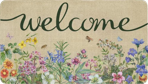 Miniatura 11 de Tapete de bienvenida para puerta de Halloween, divertido esqueleto para decoración del hogar, antideslizante, para interiores y exteriores, 17 x 30