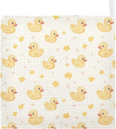 Miniatura 15 de Toallas de algodón para bebé, toallas de baño unisex para recién nacidos, toallitas naturales para piel delicada, 11.8 x 11.8 pulgadas, paquete de 5
