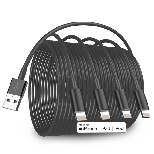 Miniatura 7 de Paquete de 4 cables de carga para iPhone de 6 pies de largo, USB a Lightning, USB 2.4A, cable de carga rápida para iPhone 14/13/12/11 Pro/11/XS