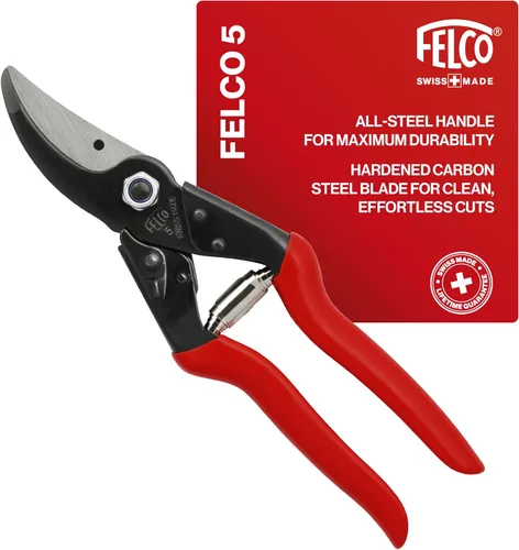 Felco Tijeras de podar F5 – Cortadoras de jardín grandes de acero de 8.9 pulgadas fabricadas en Suiza, podadoras de mano para jardín y paisaje,