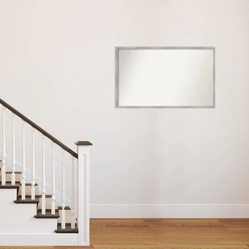 Miniatura 268 de Amanti Art Espejo de baño blanco para sobre el fregadero, 32 x 45 pulgadas, espejo de tocador rectangular blanco esbelto, marco de madera moderno