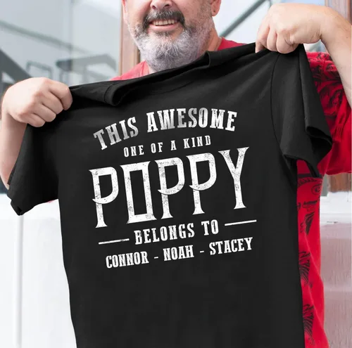 Miniatura 16 de Camisa personalizada para el abuelo con niños, regalos para el abuelo, regalos para el día del padre, regalos para hombres