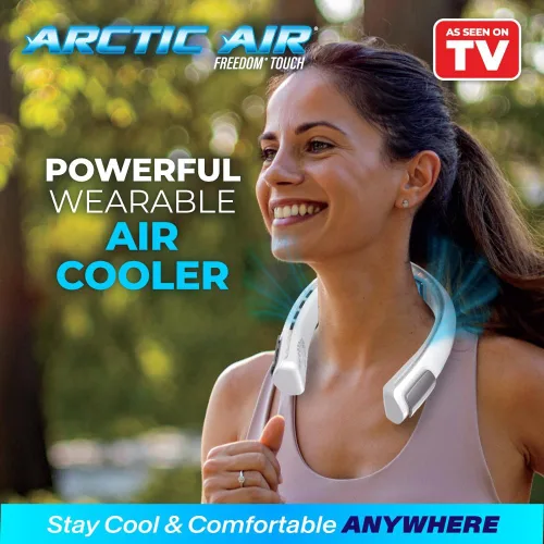 Miniatura 2 de Arctic Air Freedom Touch - Ventilador de cuello personal, dispositivo de refrigeración recargable de 3 velocidades, enfriador de cuello portátil
