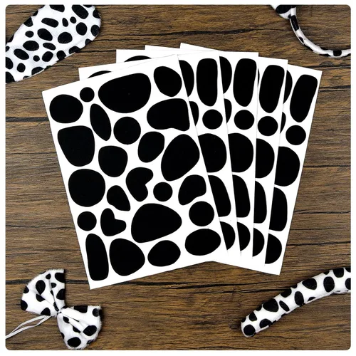 Miniatura 5 de 12 hojas de círculos de fieltro adhesivos negros autoadhesivos, almohadillas de fieltro irregulares estilo perro irregular, 288 piezas