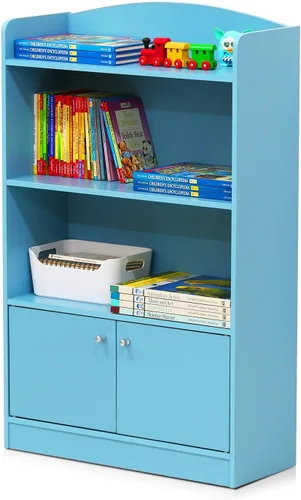 Furinno LOVA - Estantería con gabinete de almacenamiento, librero con puerta, 11.8 x 23.6 x 37.3 pulgadas, para sala de estar, dormitorio, oficina