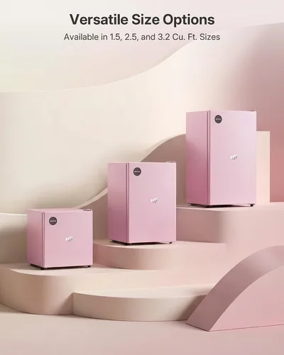 Miniatura 9 de Upstreman Mini refrigerador de 2.5 pies cúbicos, refrigerador pequeño de una sola puerta, refrigerador para dormitorio con 7 termostatos ajustables
