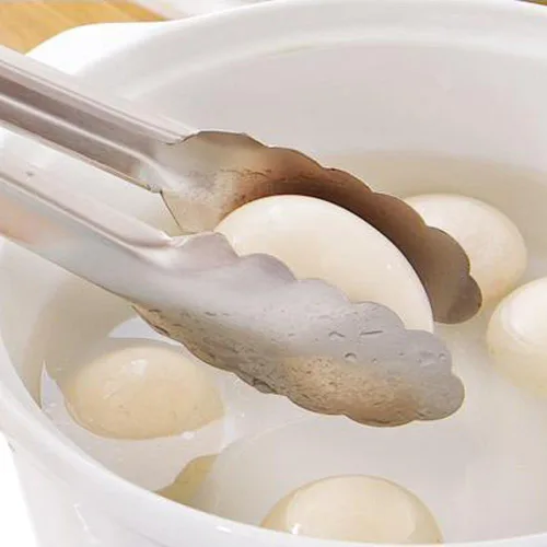 Miniatura 7 de Pinzas de cocina de acero inoxidable 304, juego de 2 pinzas resistentes de 9 y 12 pulgadas para asar a la parrilla, con bloqueo cepillado y agarre