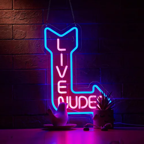 Letrero de neón para decoración de pared, hombre, cueva, bar, cerveza, arte para el hogar, luz de neón, luces LED de neón con regulador de Azul +