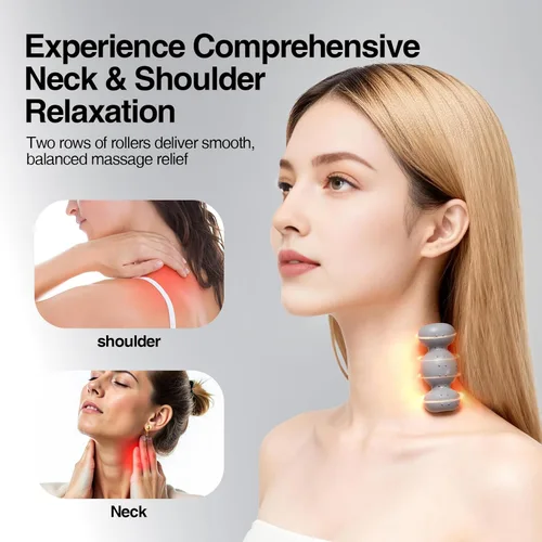 Miniatura 3 de Herramienta de masaje con rodillo de cuello, masajeador manual de cuello para aliviar el dolor de tejido profundo, bola masajeadora de 6 puntos