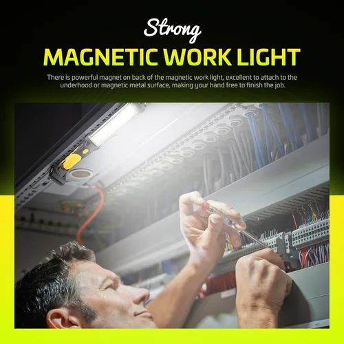 Miniatura 7 de WARSUN - Luz de trabajo LED COB recargable, magnética, manos libres con gancho, IPX4 impermeable para reparación de garaje, regalos para hombres