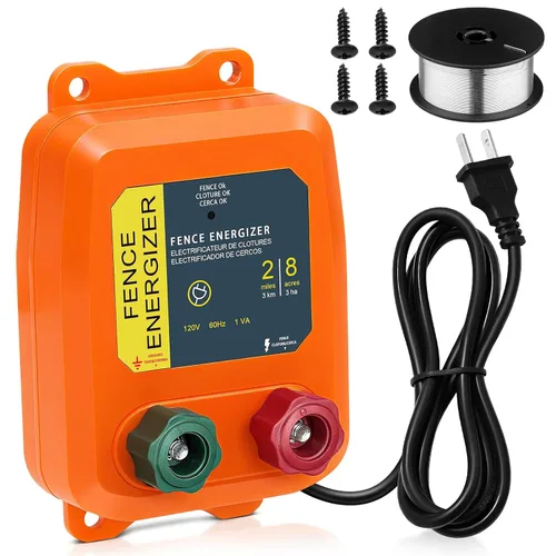 Miniatura 8 de Energizador de Cerca Eléctrica Plus 250, Cargador de Cerca Eléctrica y Alambre de Aluminio de 17 Calibres con Bobina PE2 0.10 Joule, Cargadores