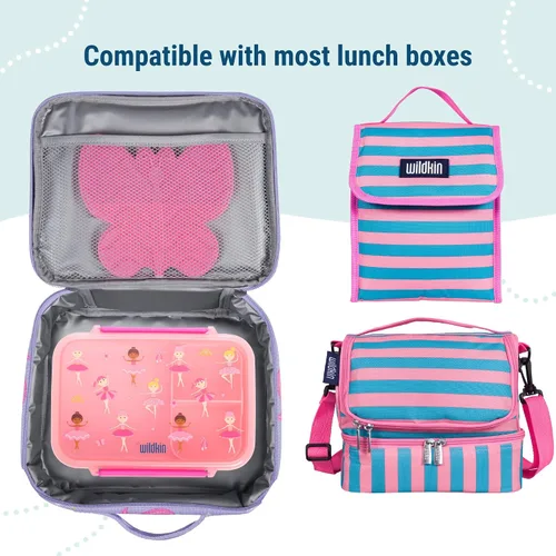 Miniatura 5 de Wildkin Paquetes de hielo para niños (paquete de 4) – Delgadas, reutilizables, mantiene el almuerzo fresco para la escuela/viajes, mariposa